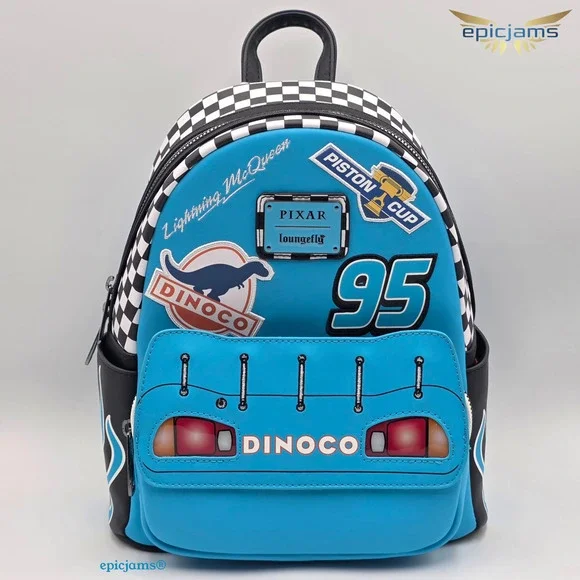 Loungefly Disney Pixar Cars Lightning McQueen Dinoco Light-Up Mini Backpack - Picture 6 of 9